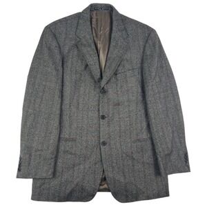 Hugo Boss Black & Tan Woven w/ Orange Check Virgin Wool Einstein Blazer Mens 40R